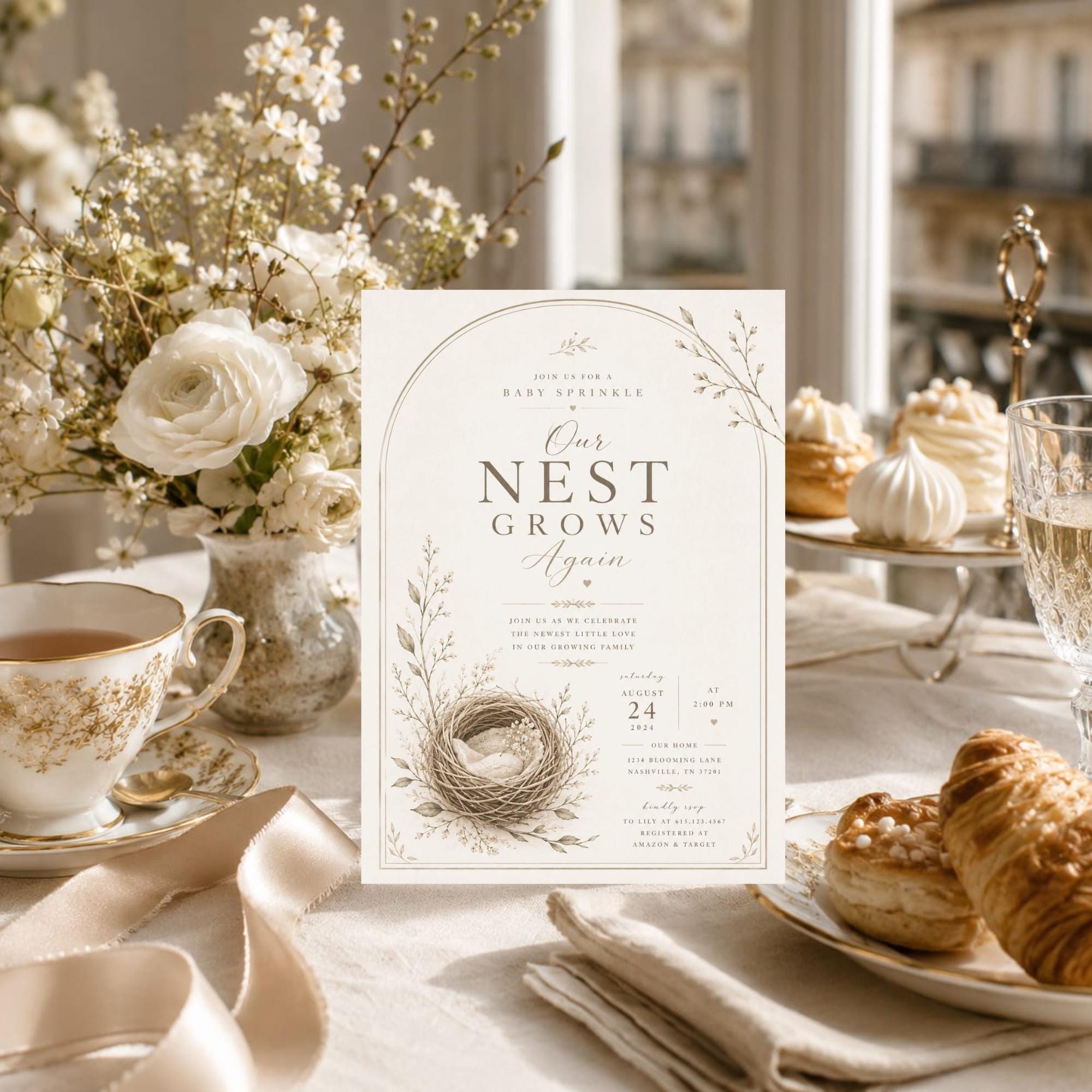 Our Nest Grows Again Baby Sprinkle Invitation preview 6