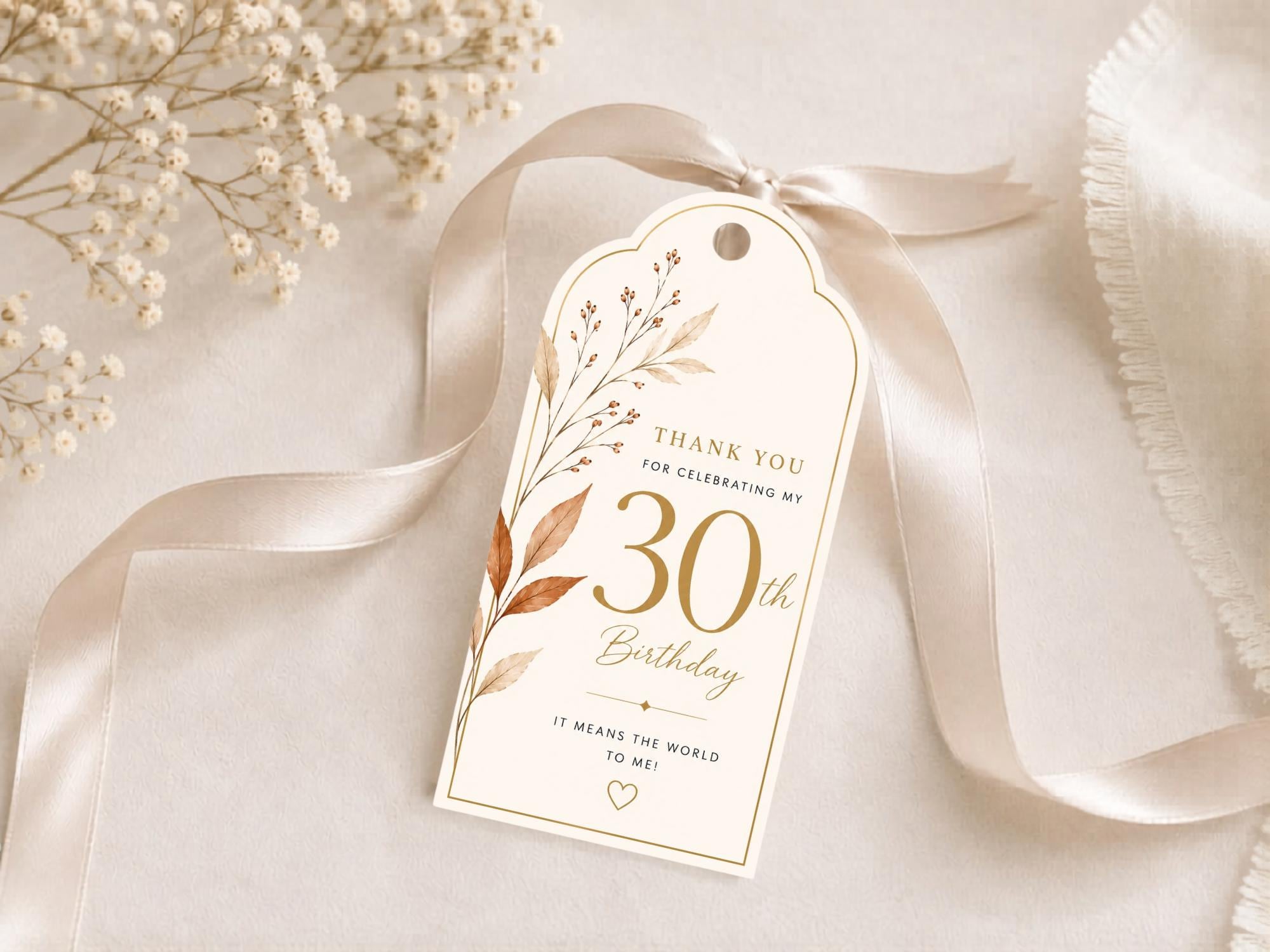 30th Birthday Favor Tag Template preview 3
