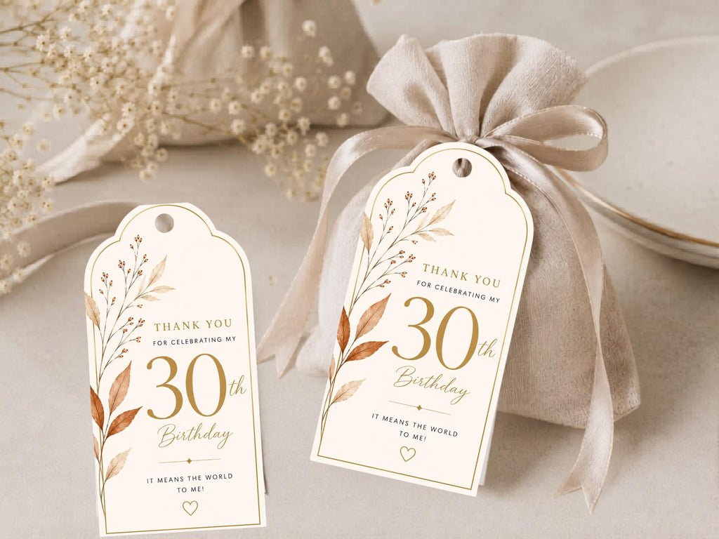 30th Birthday Favor Tag Template preview 2