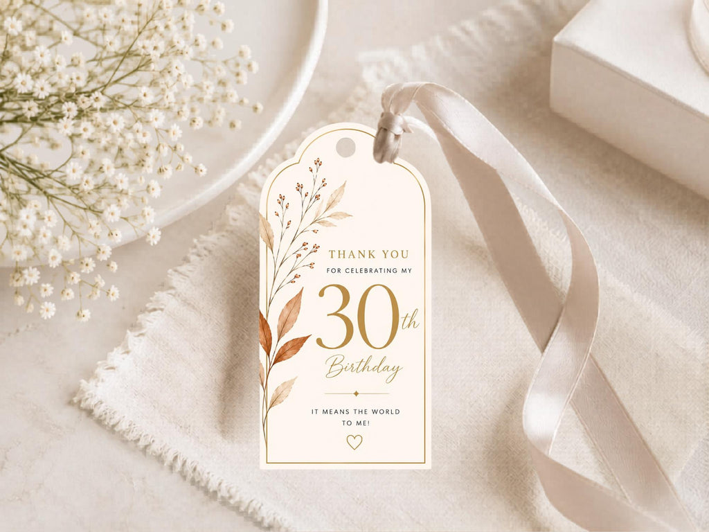 30th Birthday Favor Tag Template preview 5