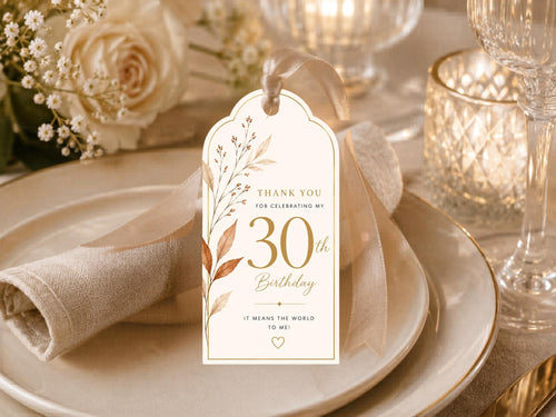 30th Birthday Favor Tag Template preview 1