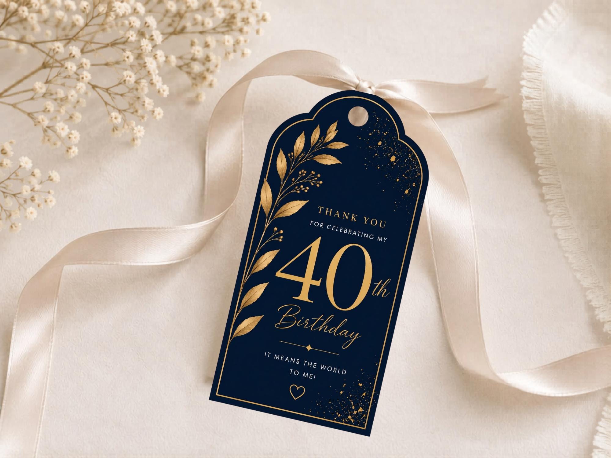 40th Birthday Favor Tag Template preview 3