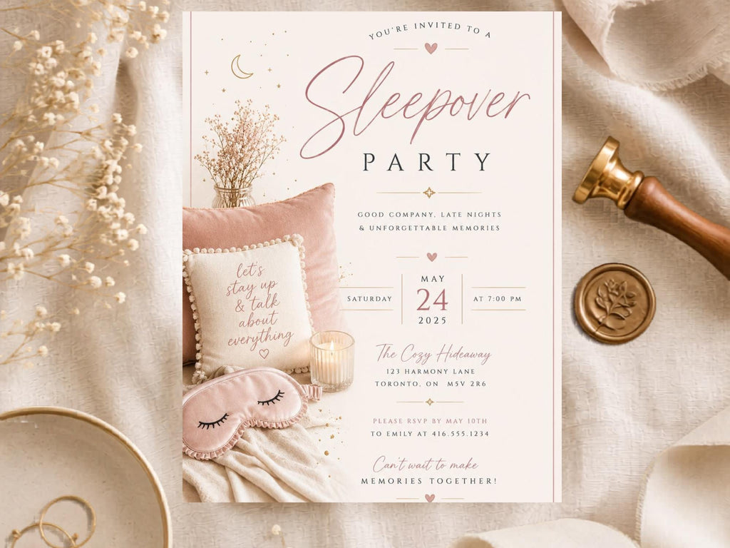 Sleepover Invitation Template preview 1