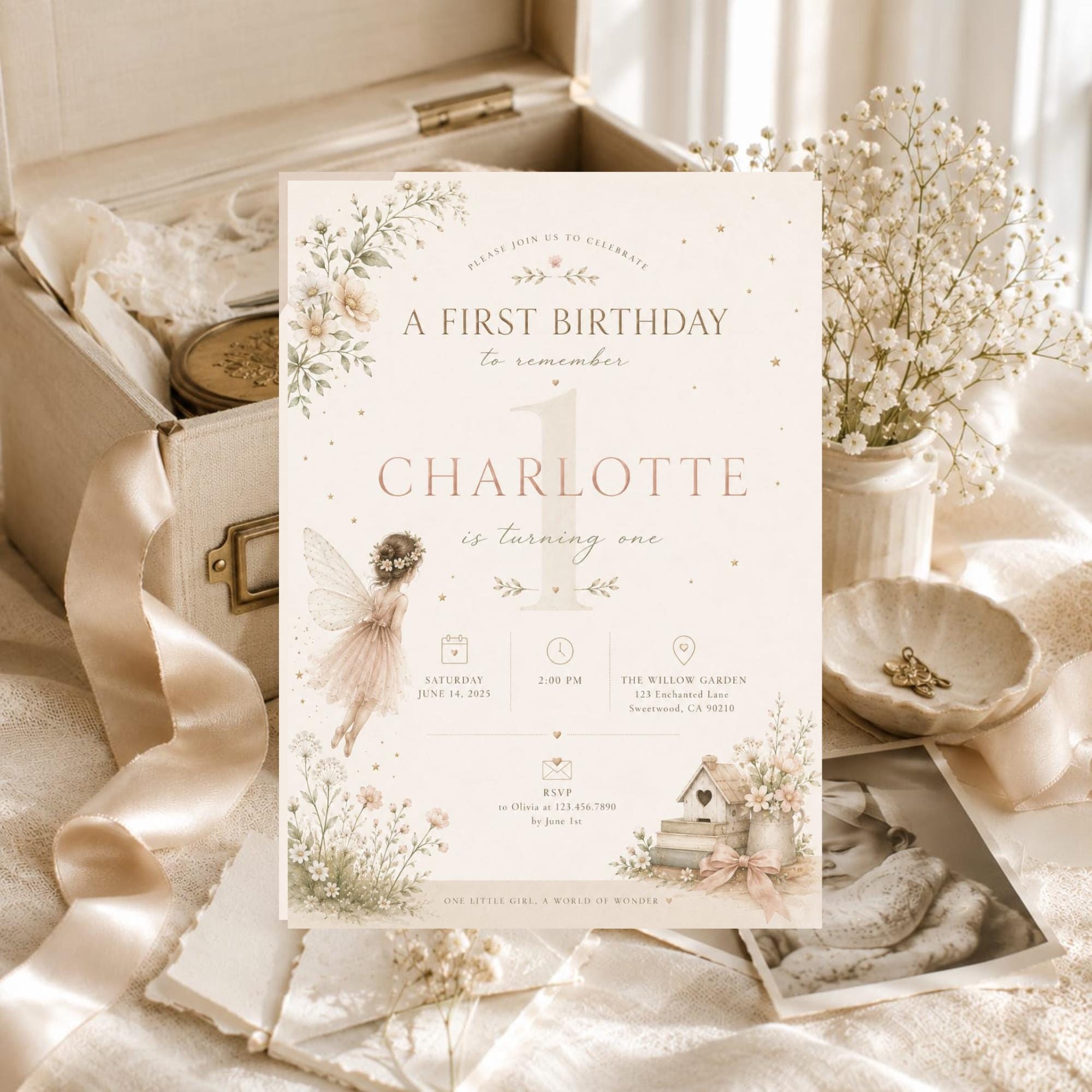 Little Fairy Birthday Invitation Template preview 6