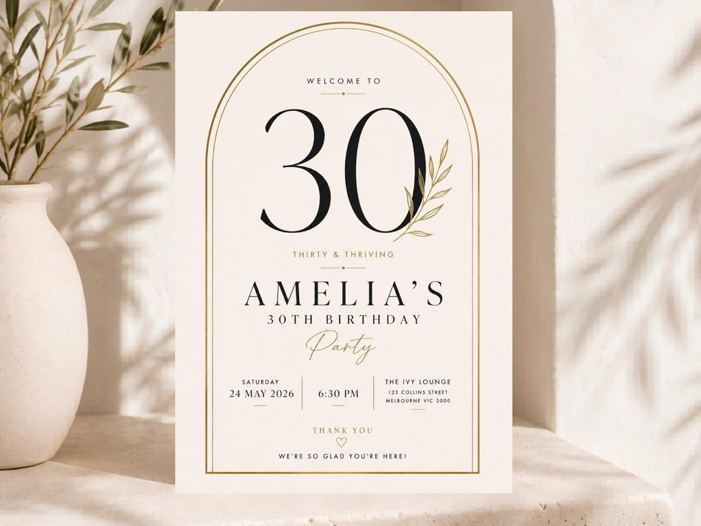 Editable 30th Birthday Welcome Sign Template preview 3