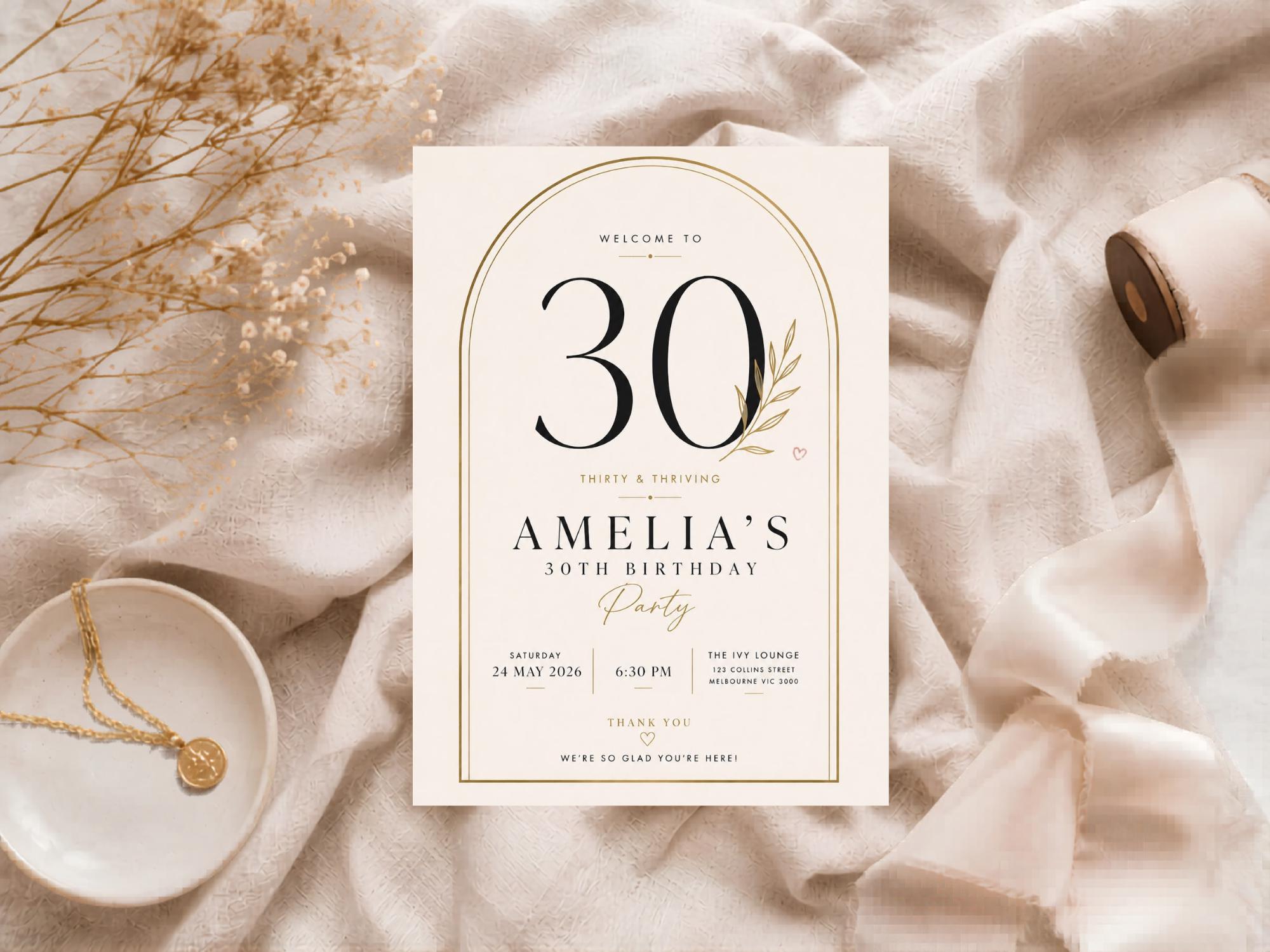 Editable 30th Birthday Welcome Sign Template preview 6