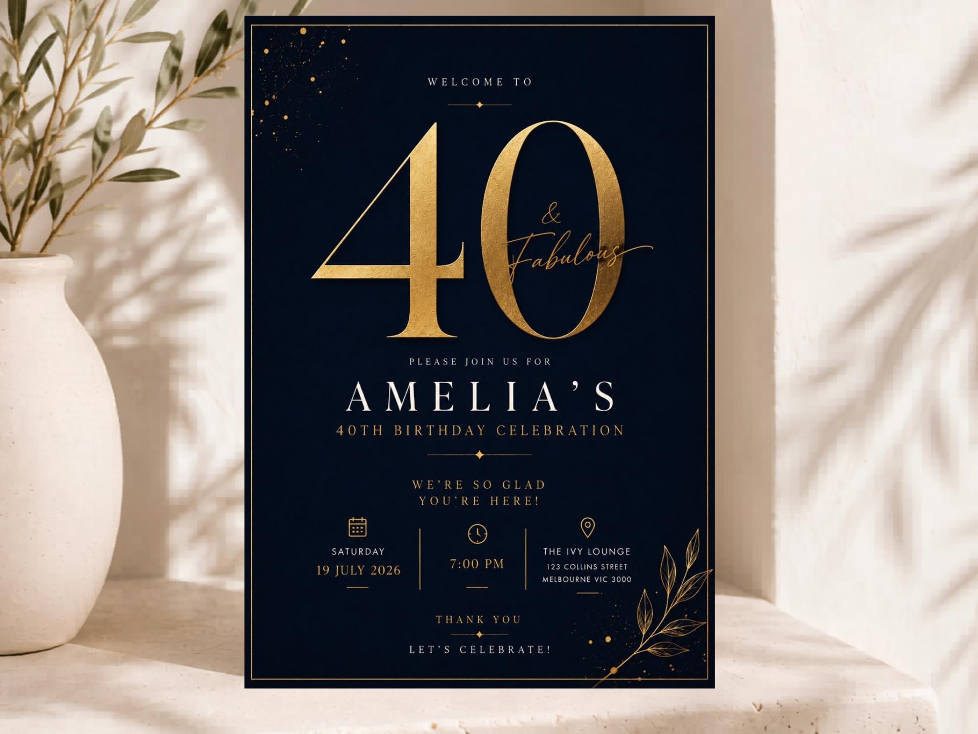40th Birthday Welcome Sign Template preview 2
