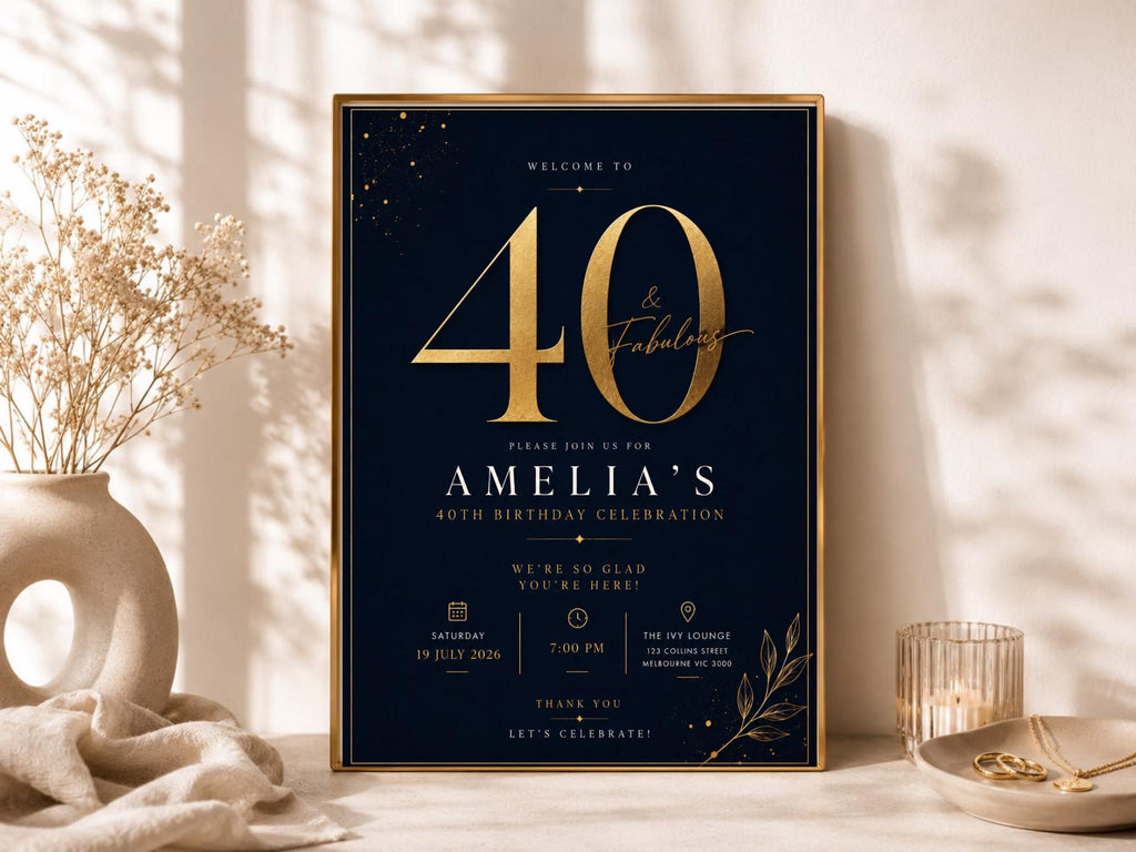 40th Birthday Welcome Sign Template preview 3
