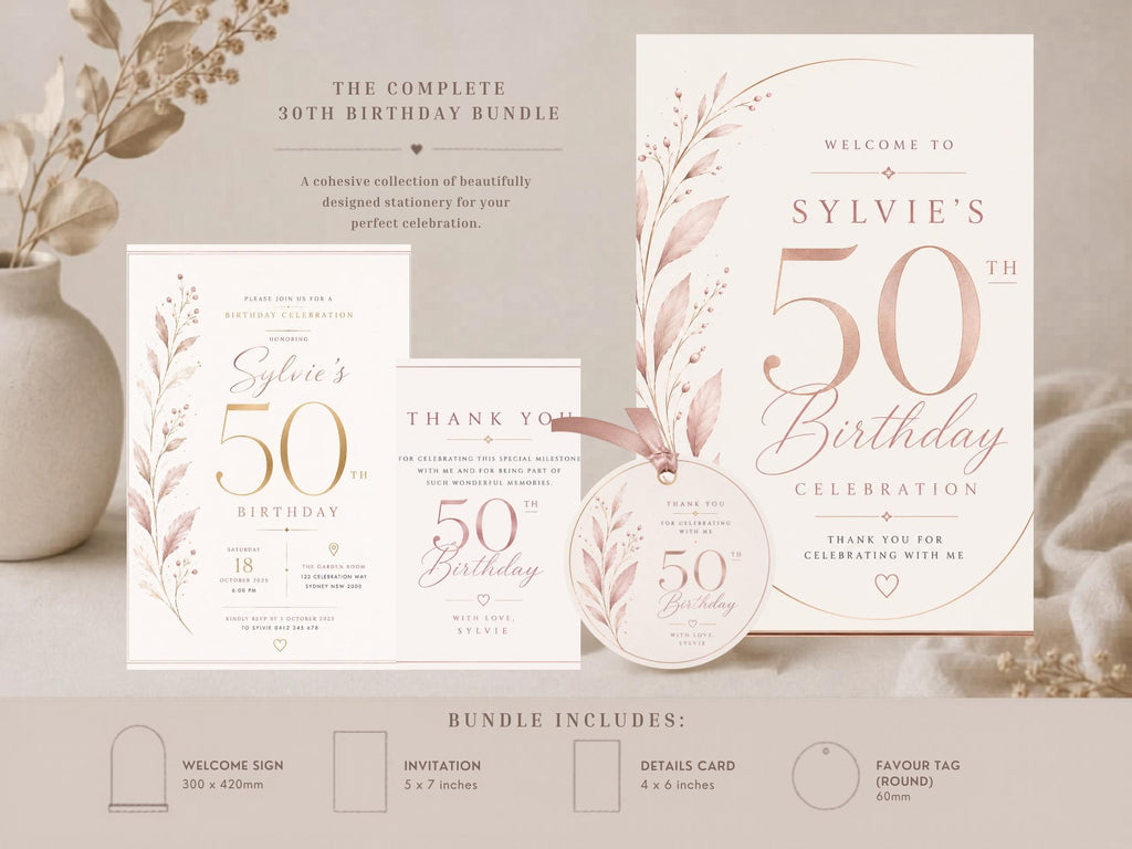 50th Birthday Bundle Template preview 2