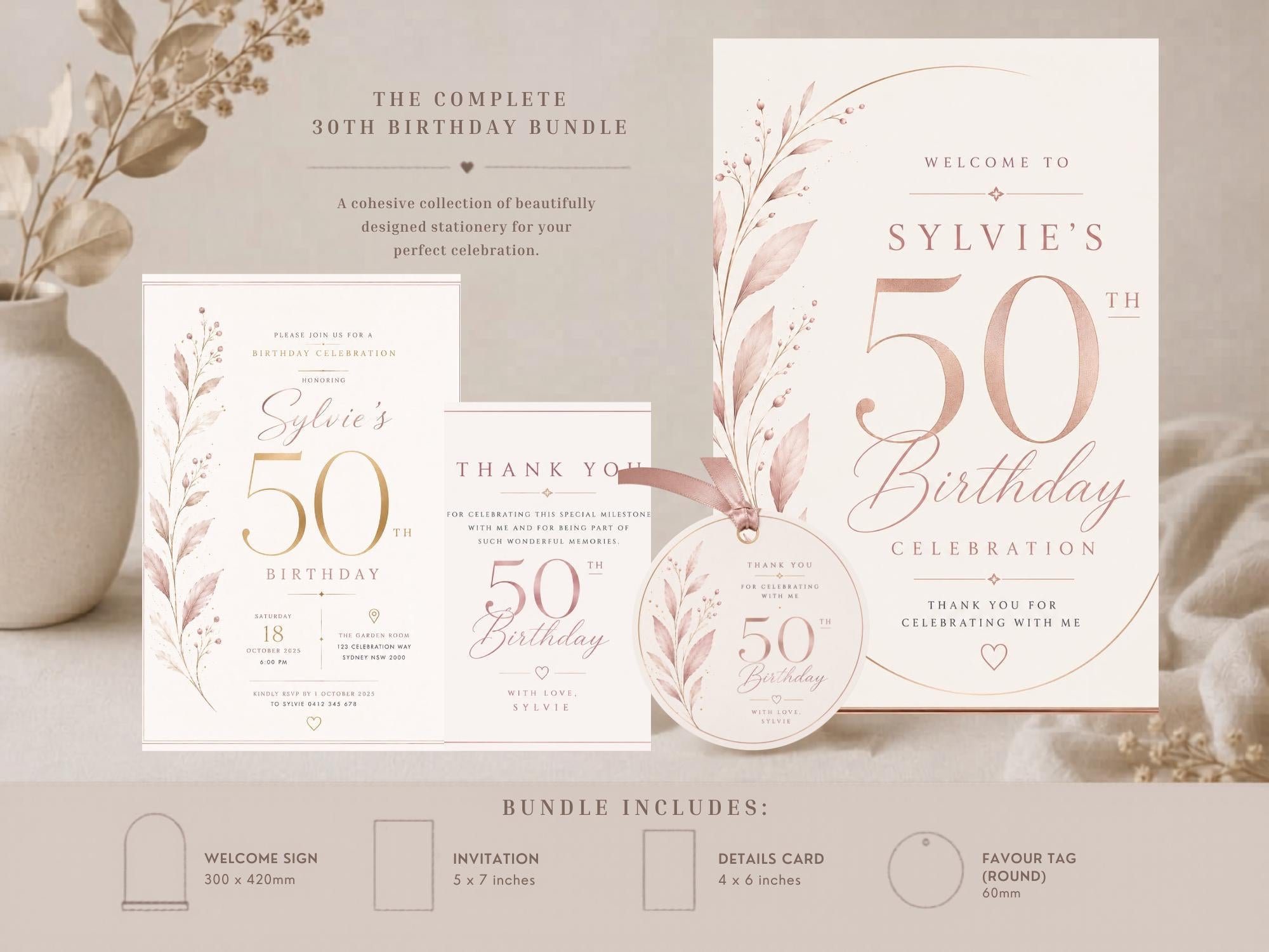 50th Birthday Bundle Template preview 2