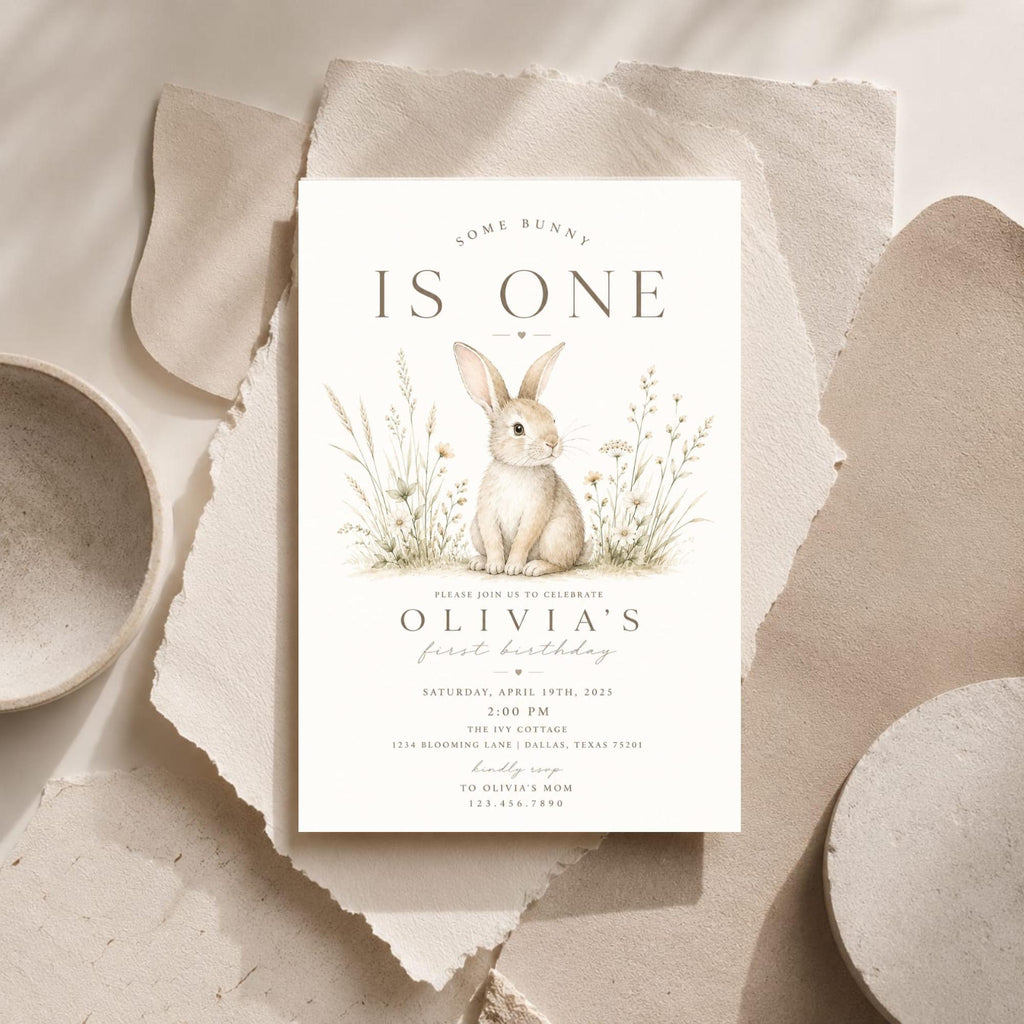 Some Bunny Is One First Birthday Invitation preview 2