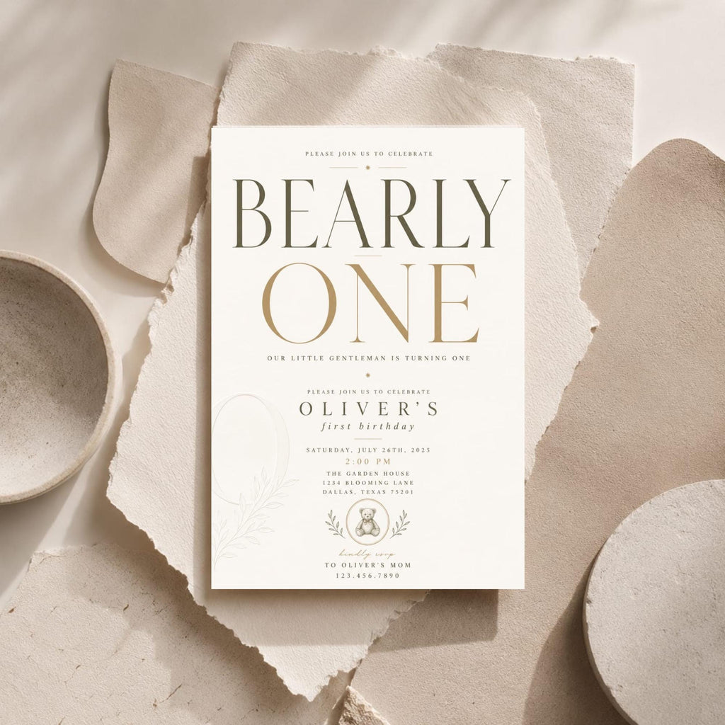 Teddy Bear First Birthday Invitation preview 1