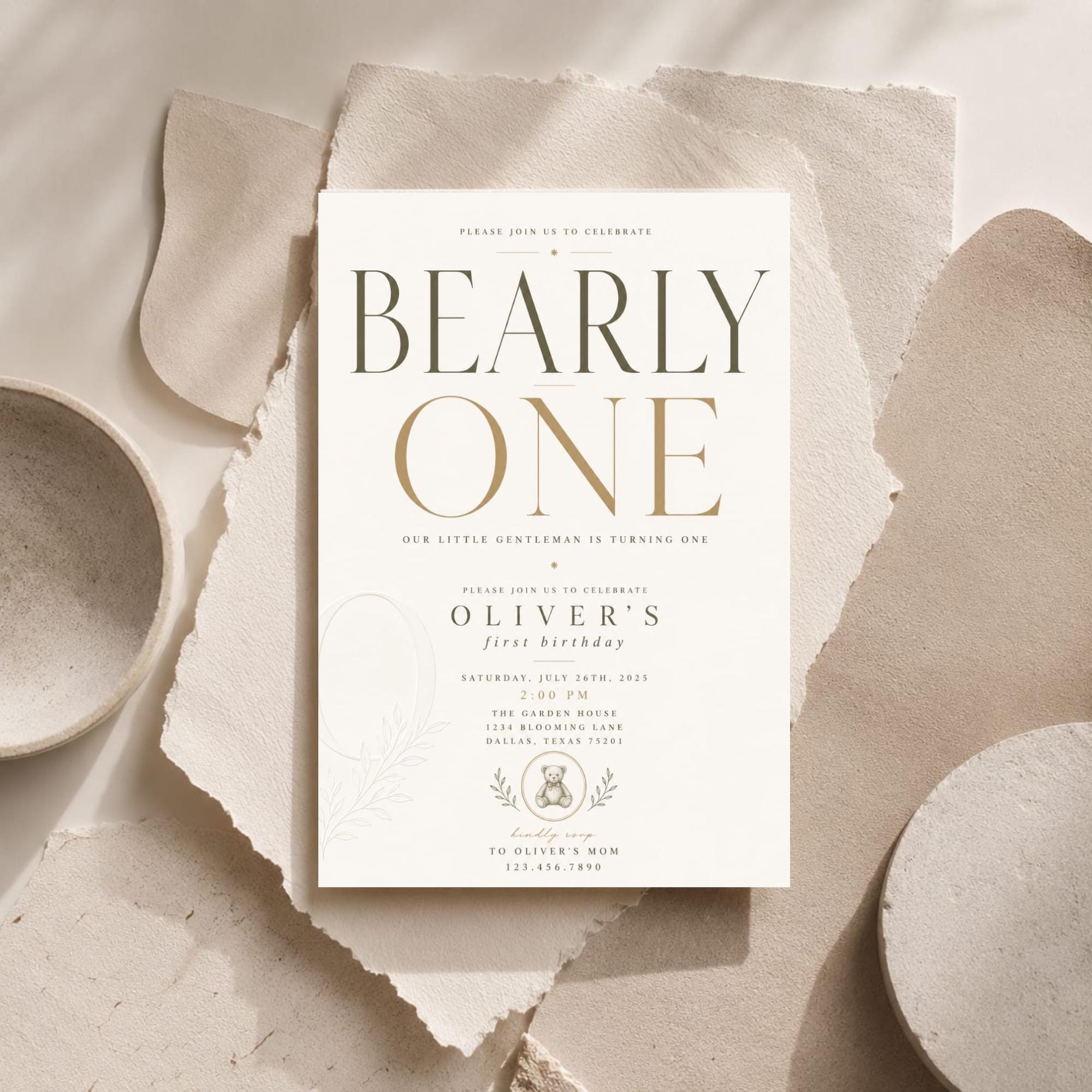 Teddy Bear First Birthday Invitation preview 1