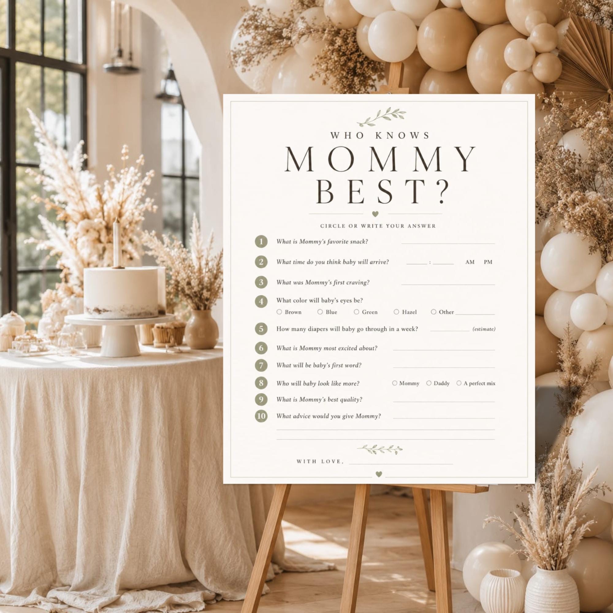 Who Knows Mommy Best Baby Sprinkle Sign preview 2