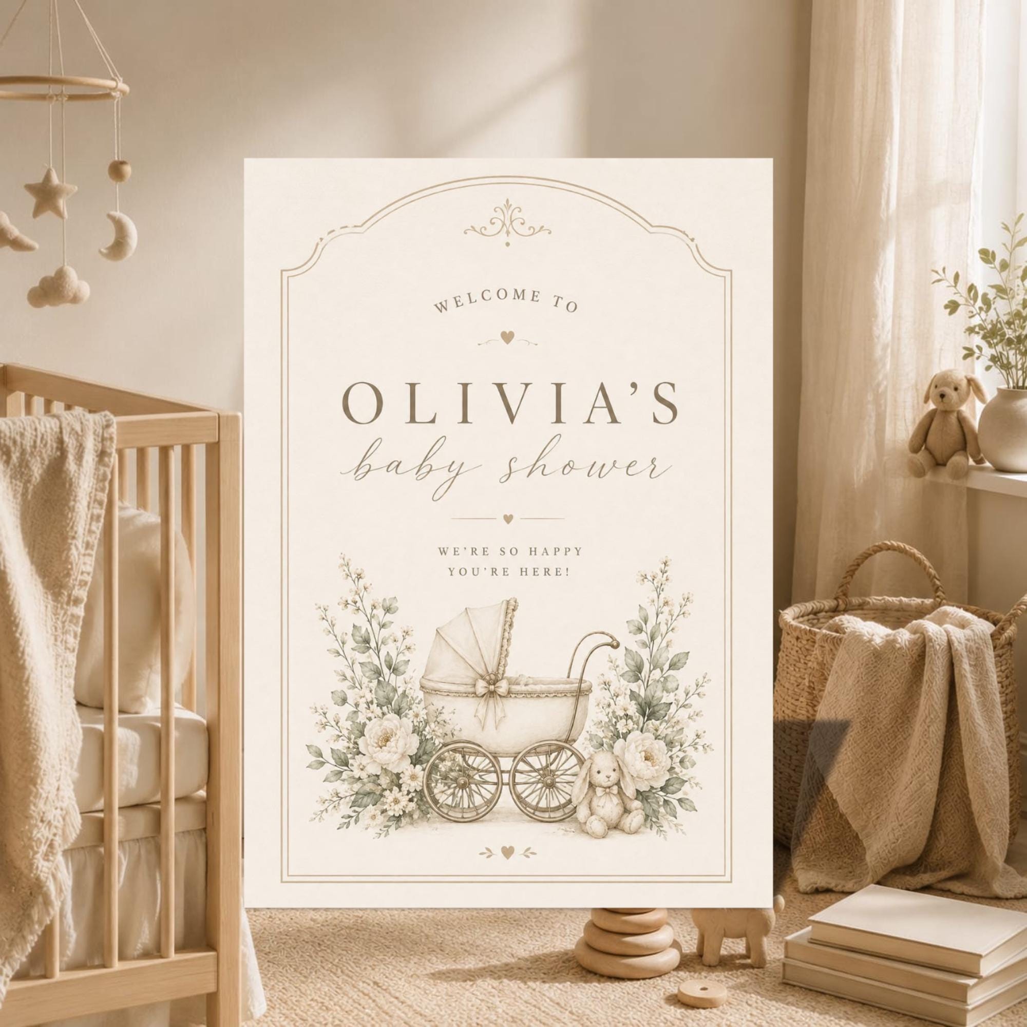 Baby Shower Welcome Sign Template preview 3
