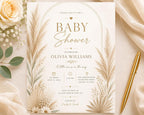 Pampas Baby Shower Invitation Template preview 4