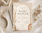 Boho Baby Shower Invitation Template preview 1