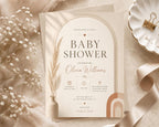 Boho Baby Shower Invitation Template preview 6