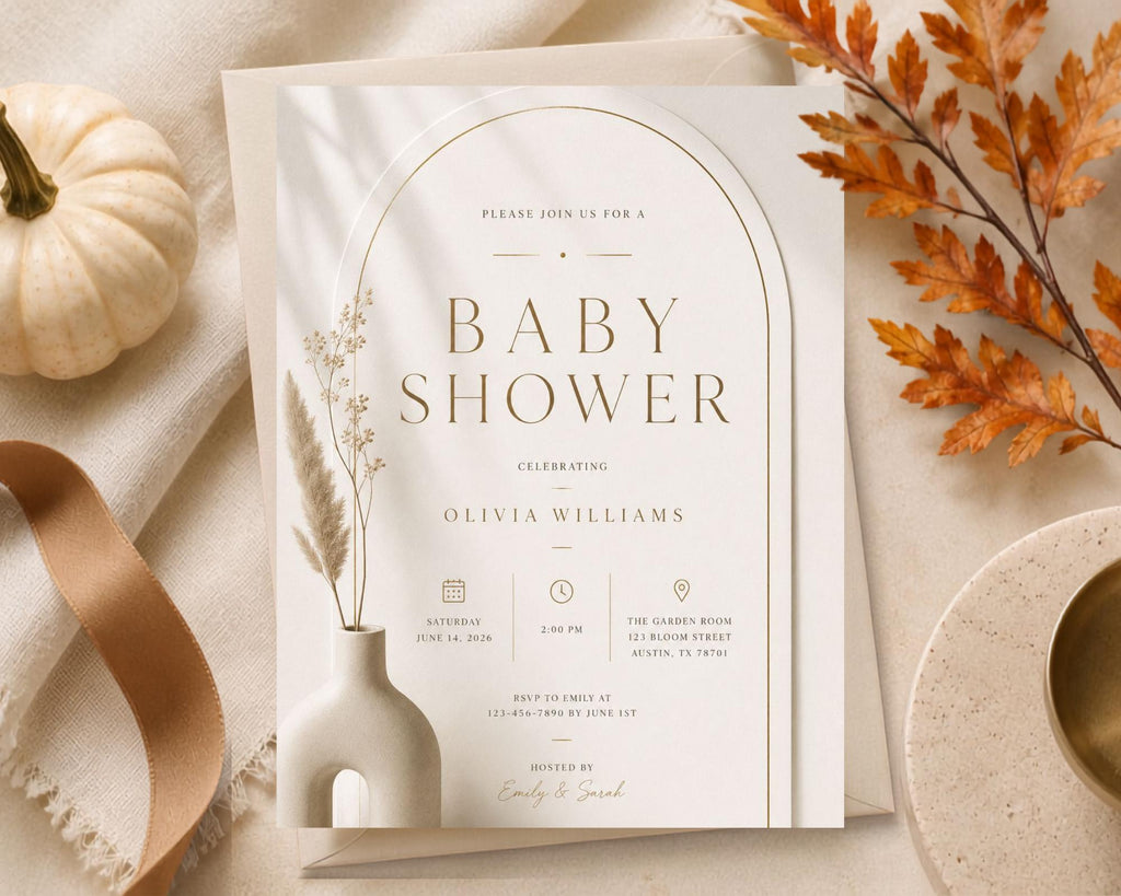 Minimalist Baby Shower Invitation Template preview 5