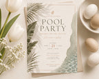 Tropical Pool Party Invitation Template preview 2