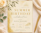Summer Birthday Invitation Template preview 2