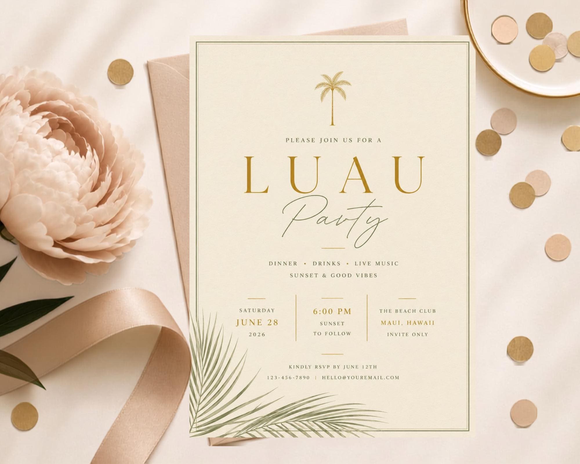 Luau Party Invitation Template preview 7