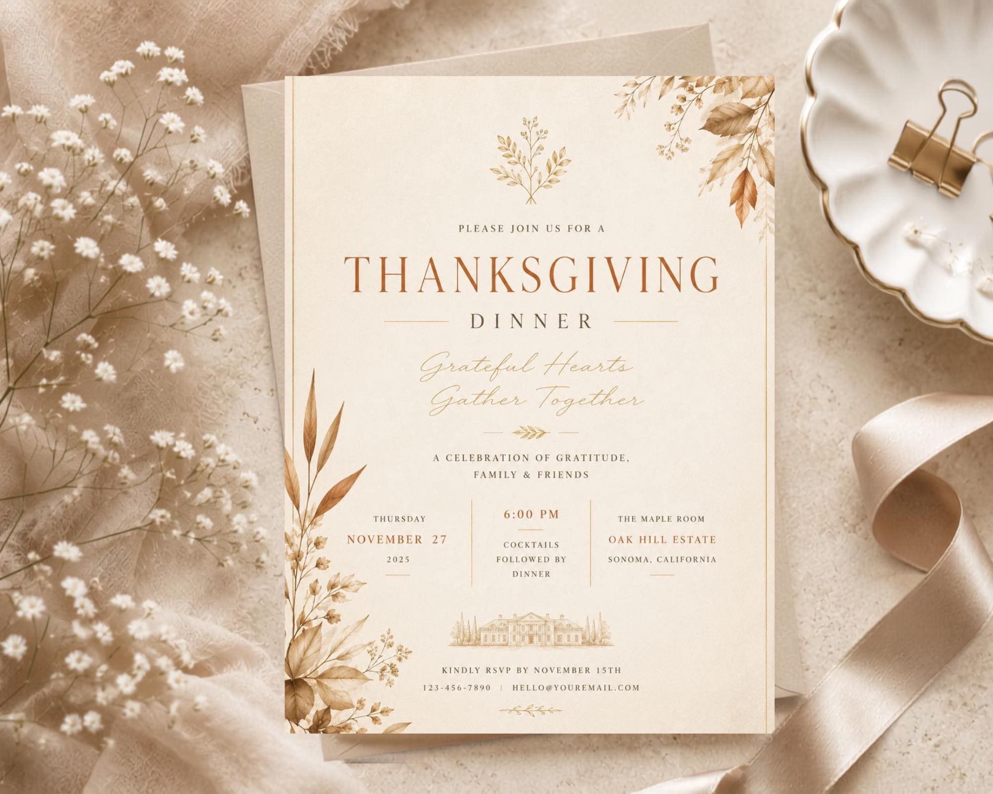 Thanksgiving Invitation Template preview 5