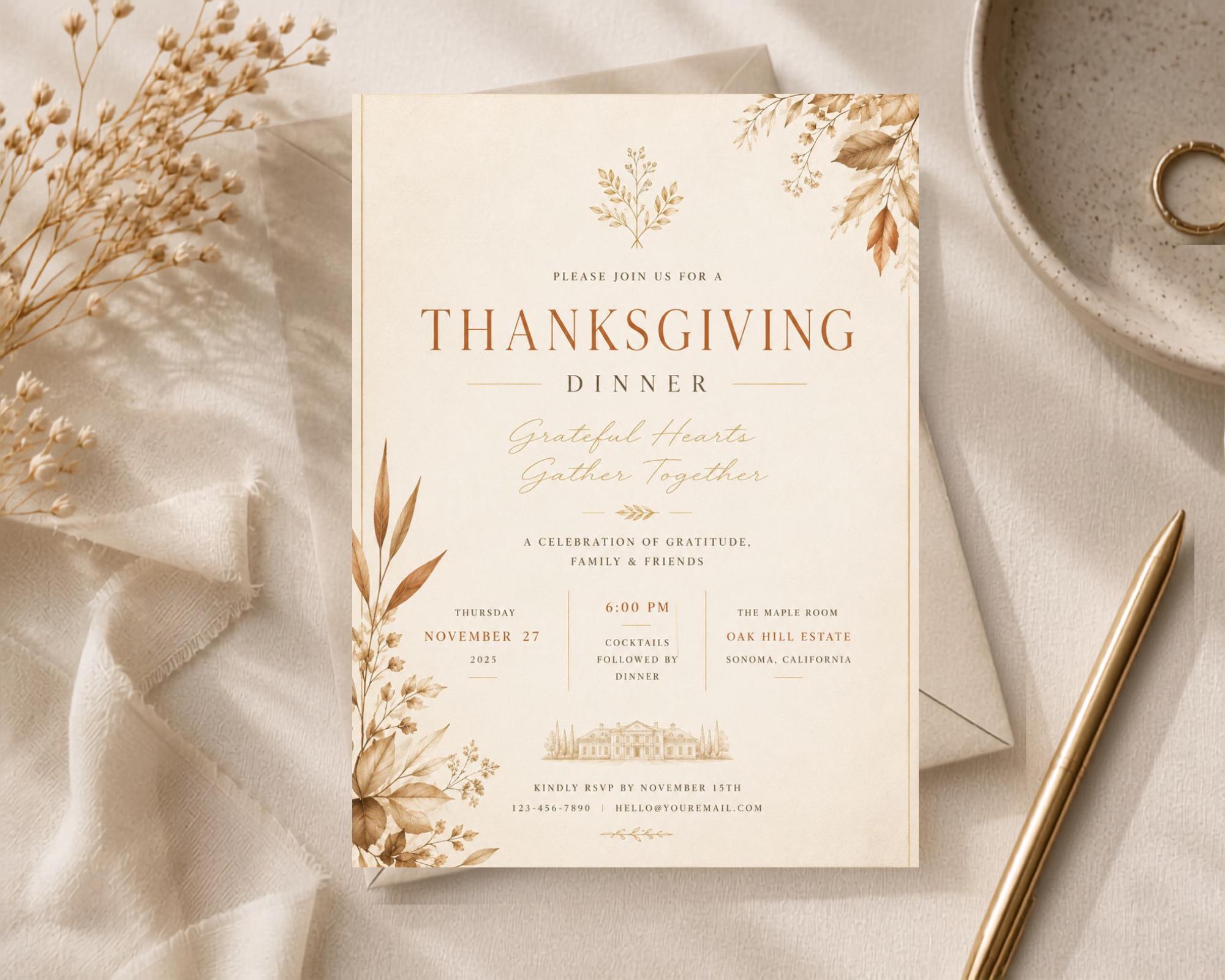 Thanksgiving Invitation Template preview 6