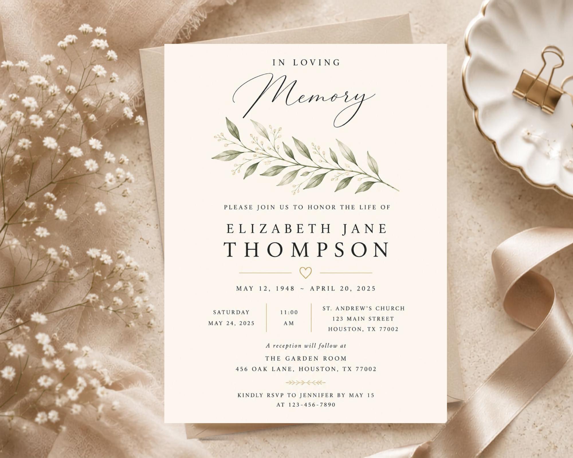 Funeral Invitation Template preview 6