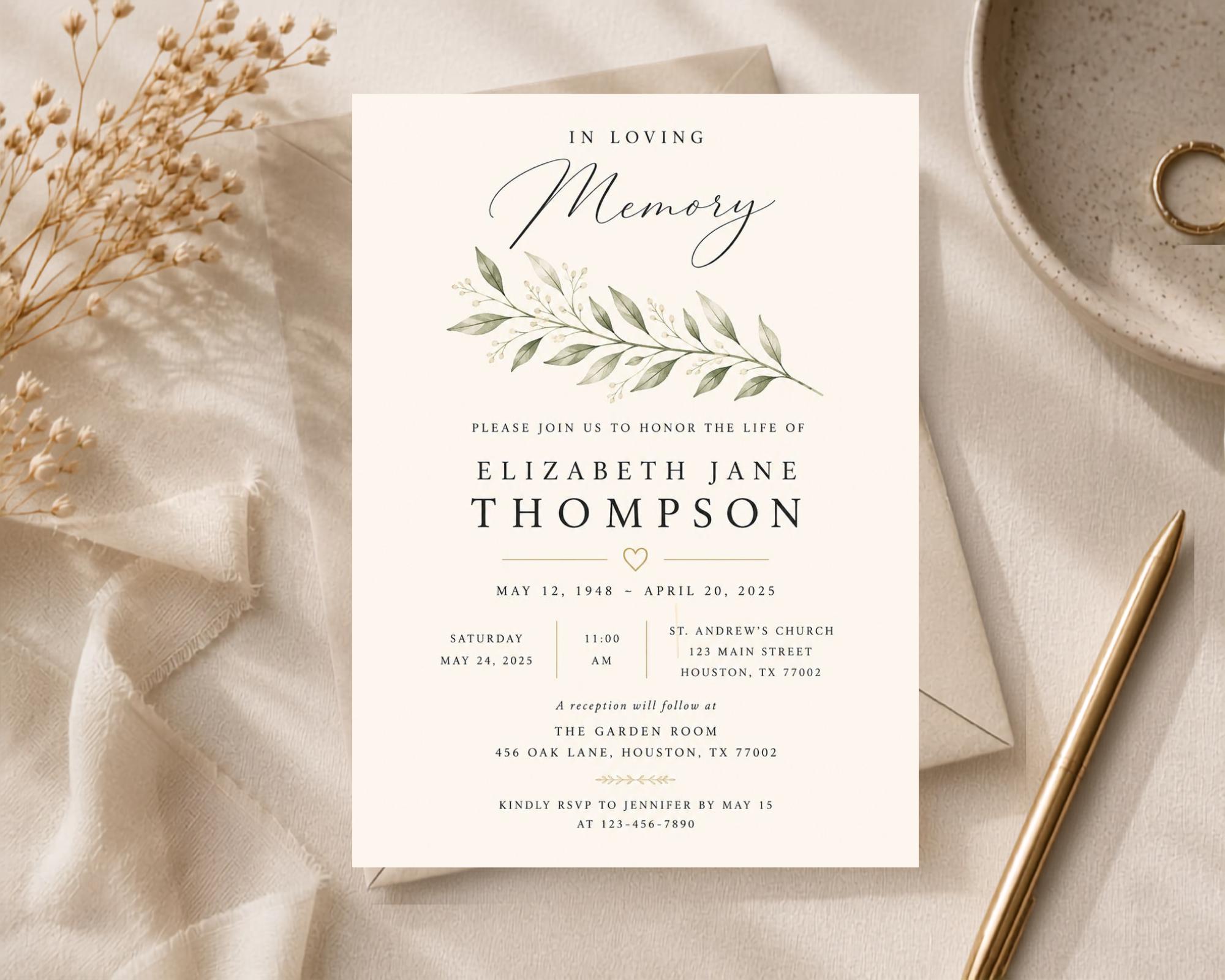 Funeral Invitation Template preview 7