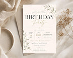 Botanical Birthday Invitation Template preview 3