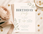 Botanical Birthday Invitation Template preview 7