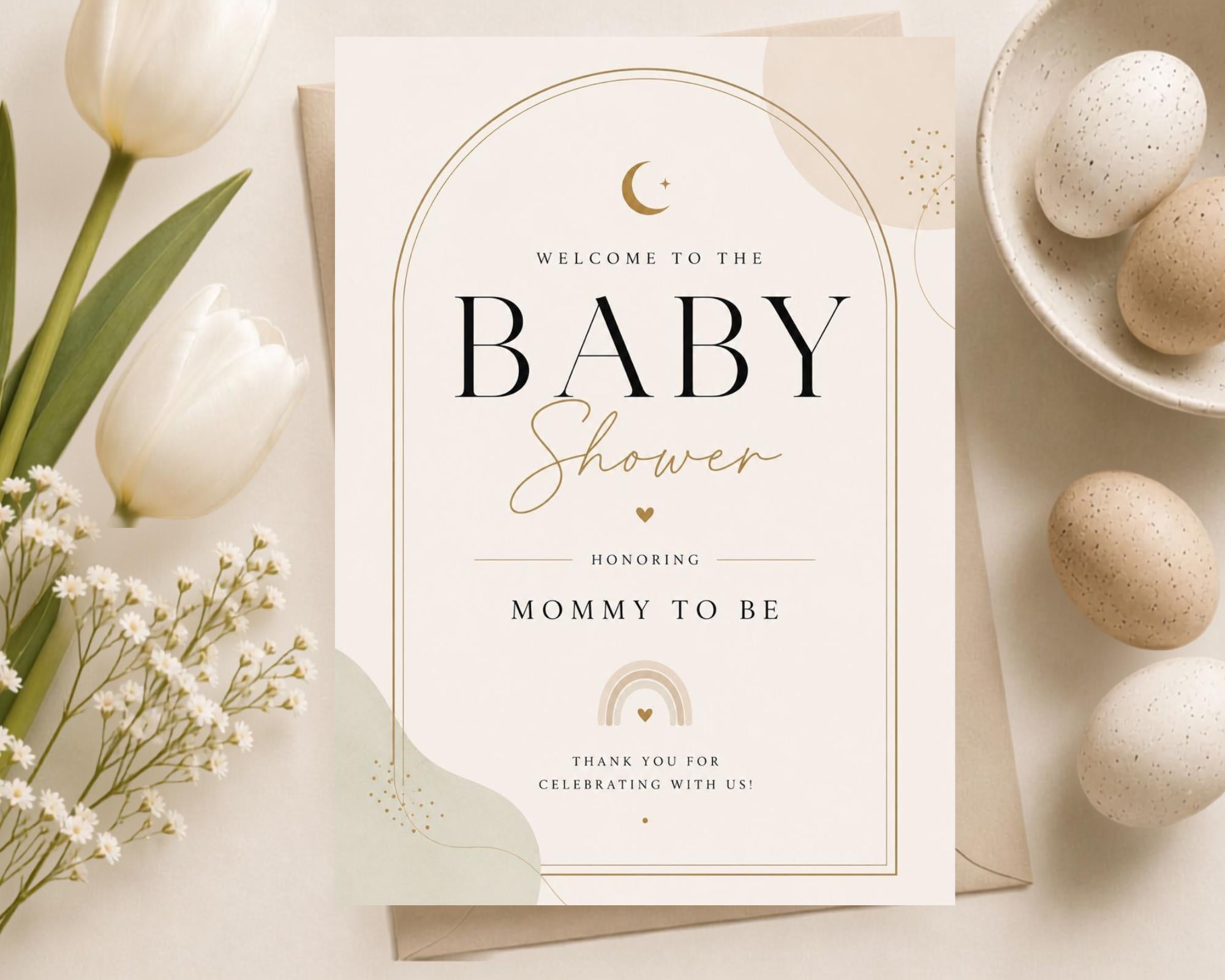 Botanical Baby Shower Welcome Sign preview 2