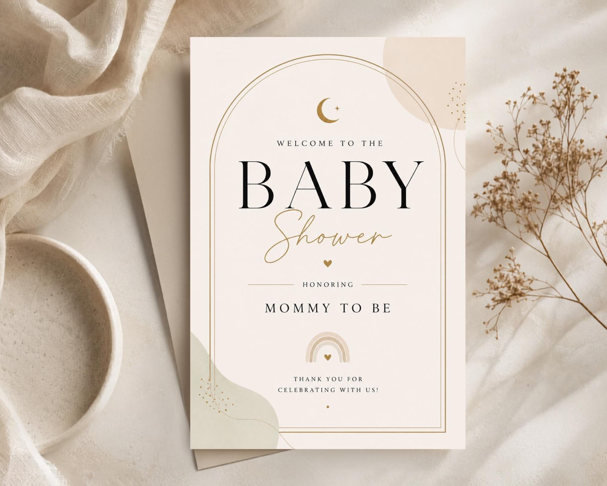 Botanical Baby Shower Welcome Sign preview 4