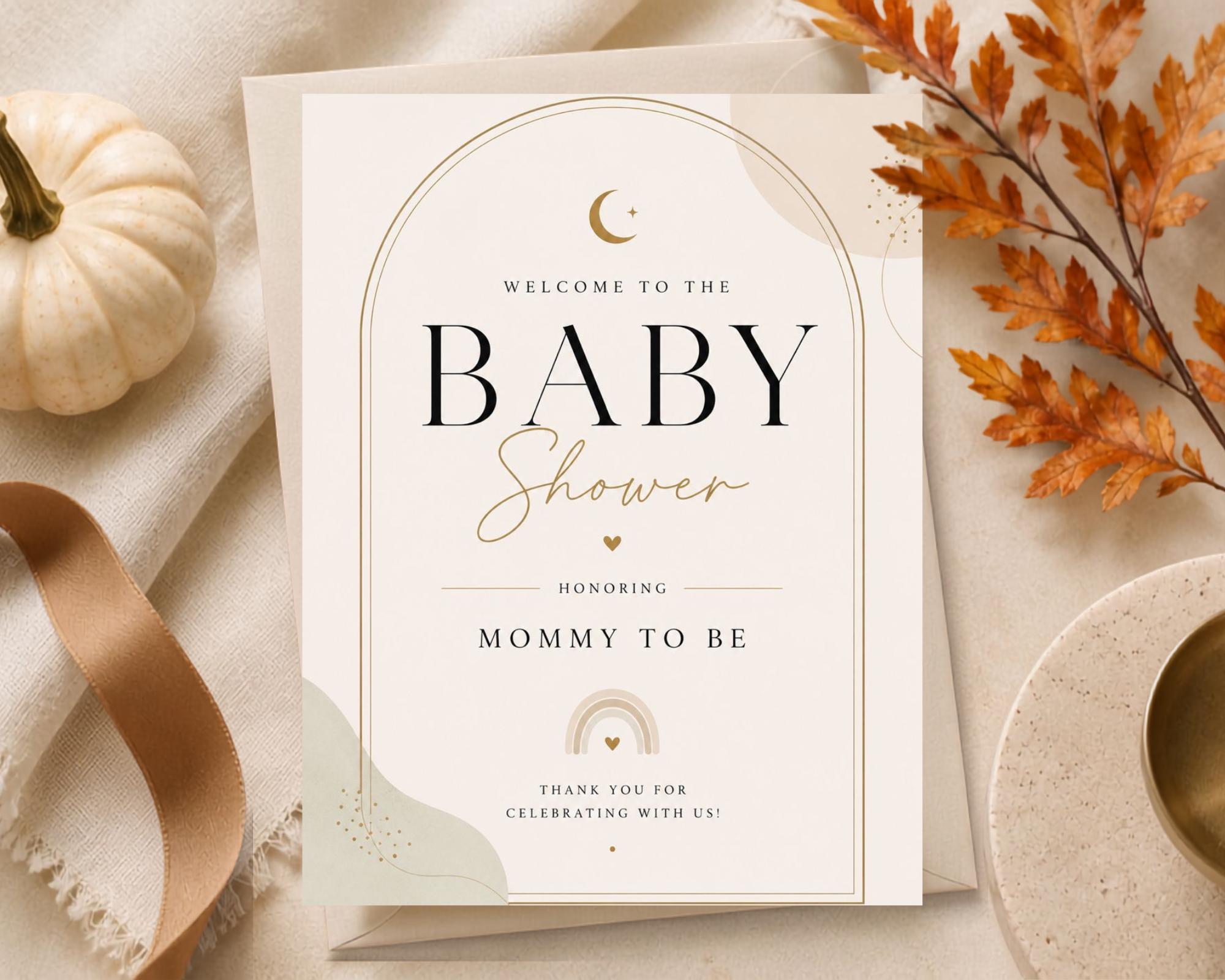 Botanical Baby Shower Welcome Sign preview 6