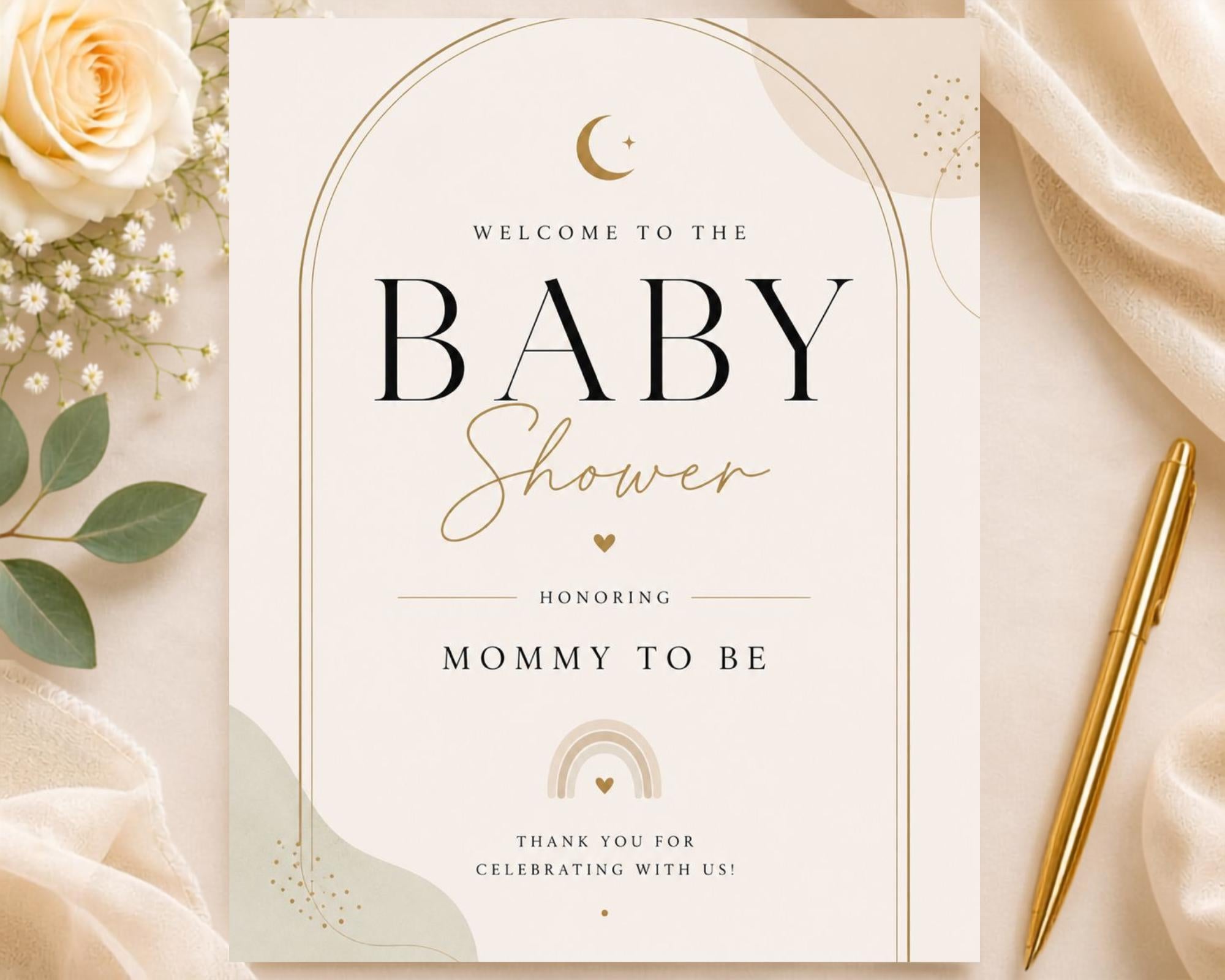 Botanical Baby Shower Welcome Sign preview 8