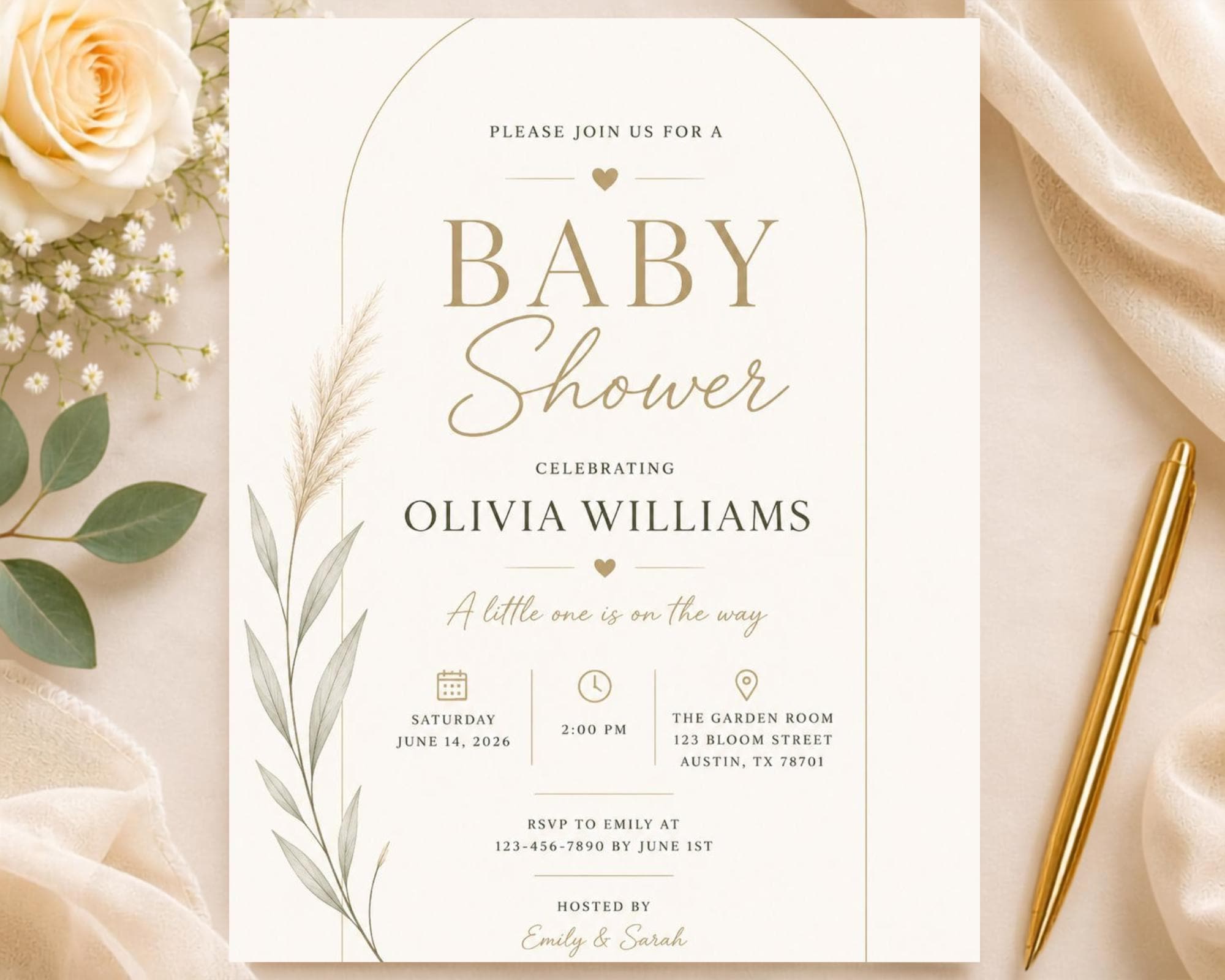 Baby Shower Invitation Template preview 3