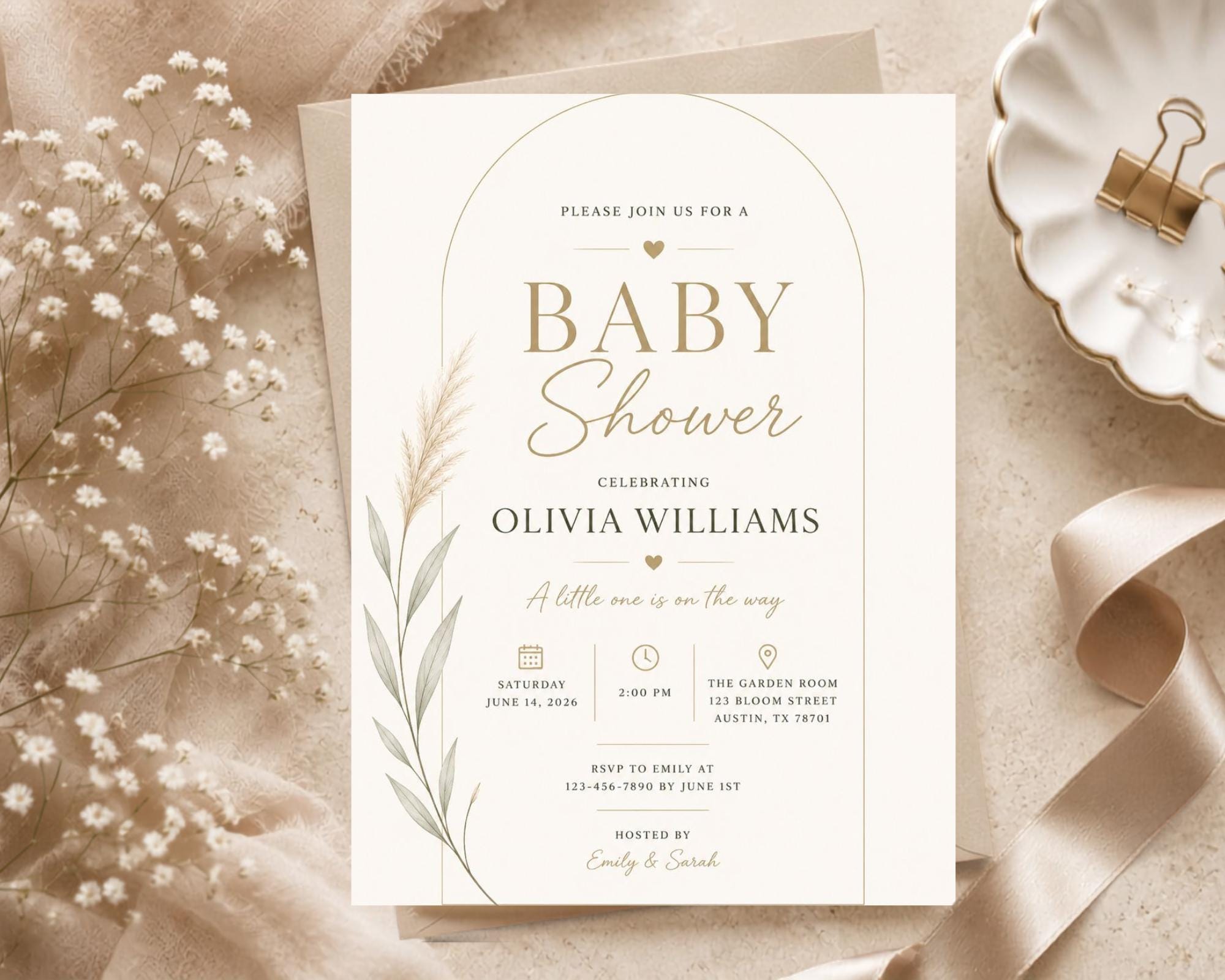 Baby Shower Invitation Template preview 1