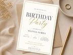 Modern Typography Birthday Invitation Template preview 4
