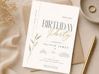 Botanical Birthday Invitation Template preview 3