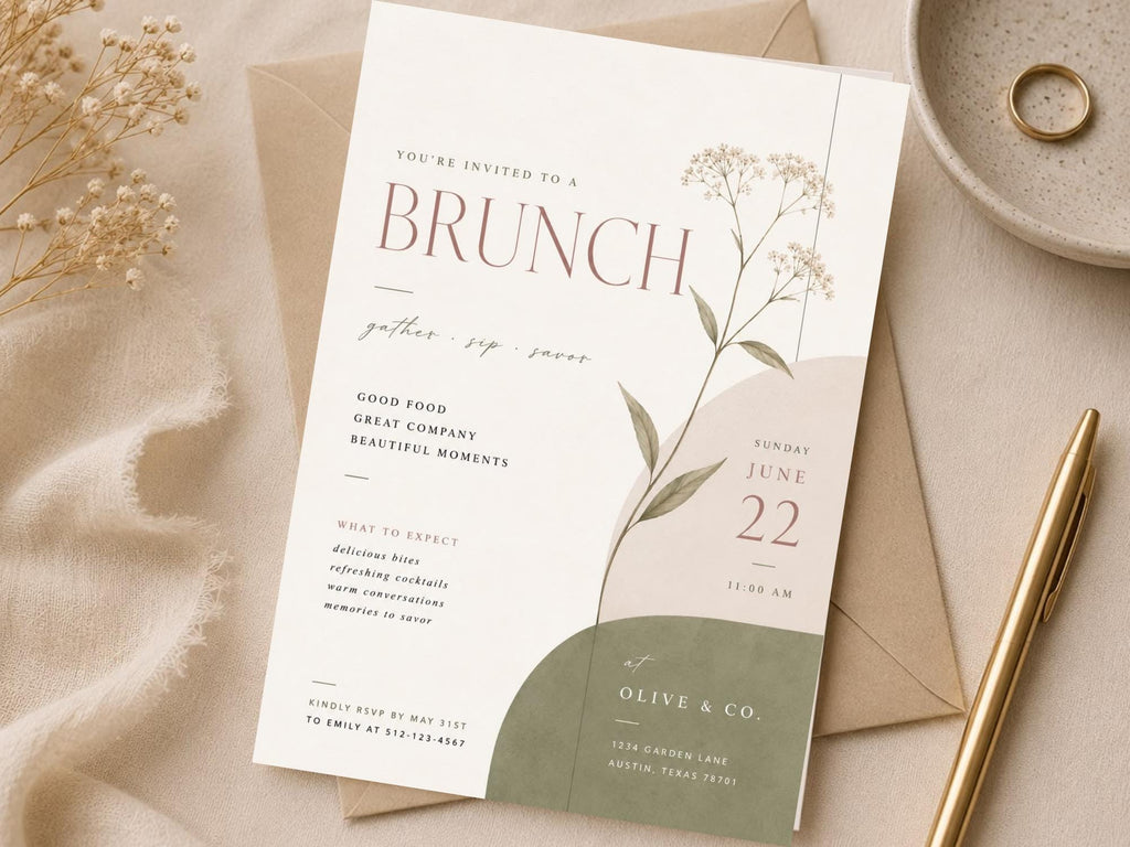 Brunch Invitation Template Sage & Terracotta preview 6