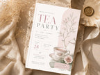 Sage Tea Party Invitation Template preview 6