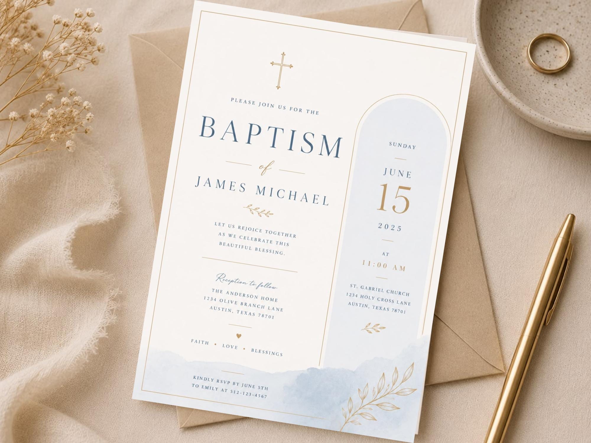 Baptism Invitation Template preview 3