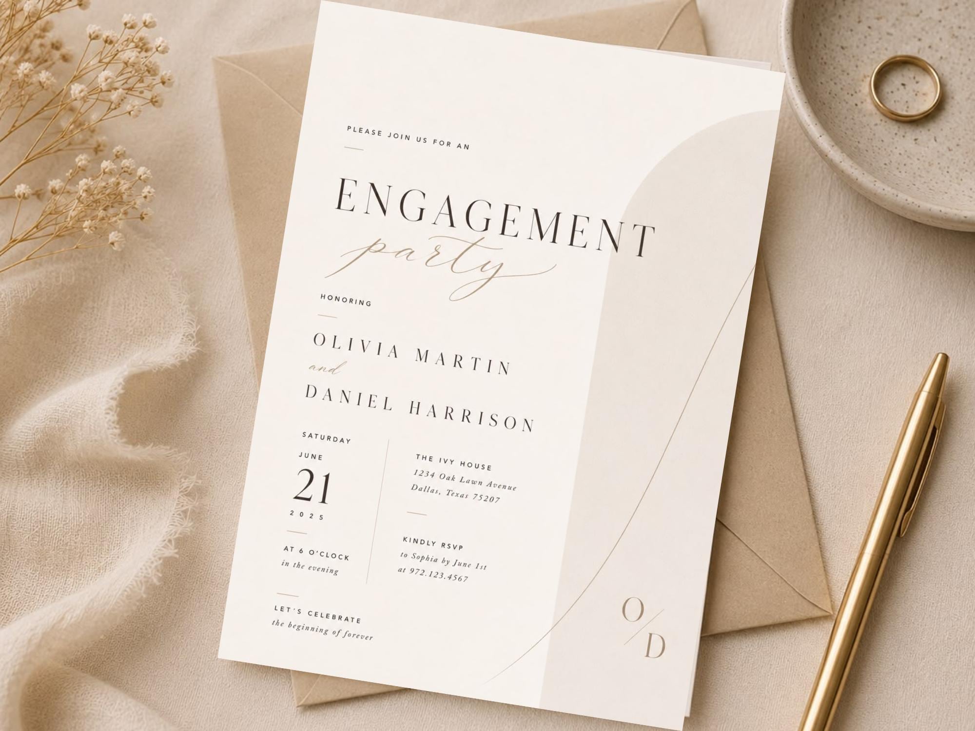 Engagement Party Invitation Template preview 4