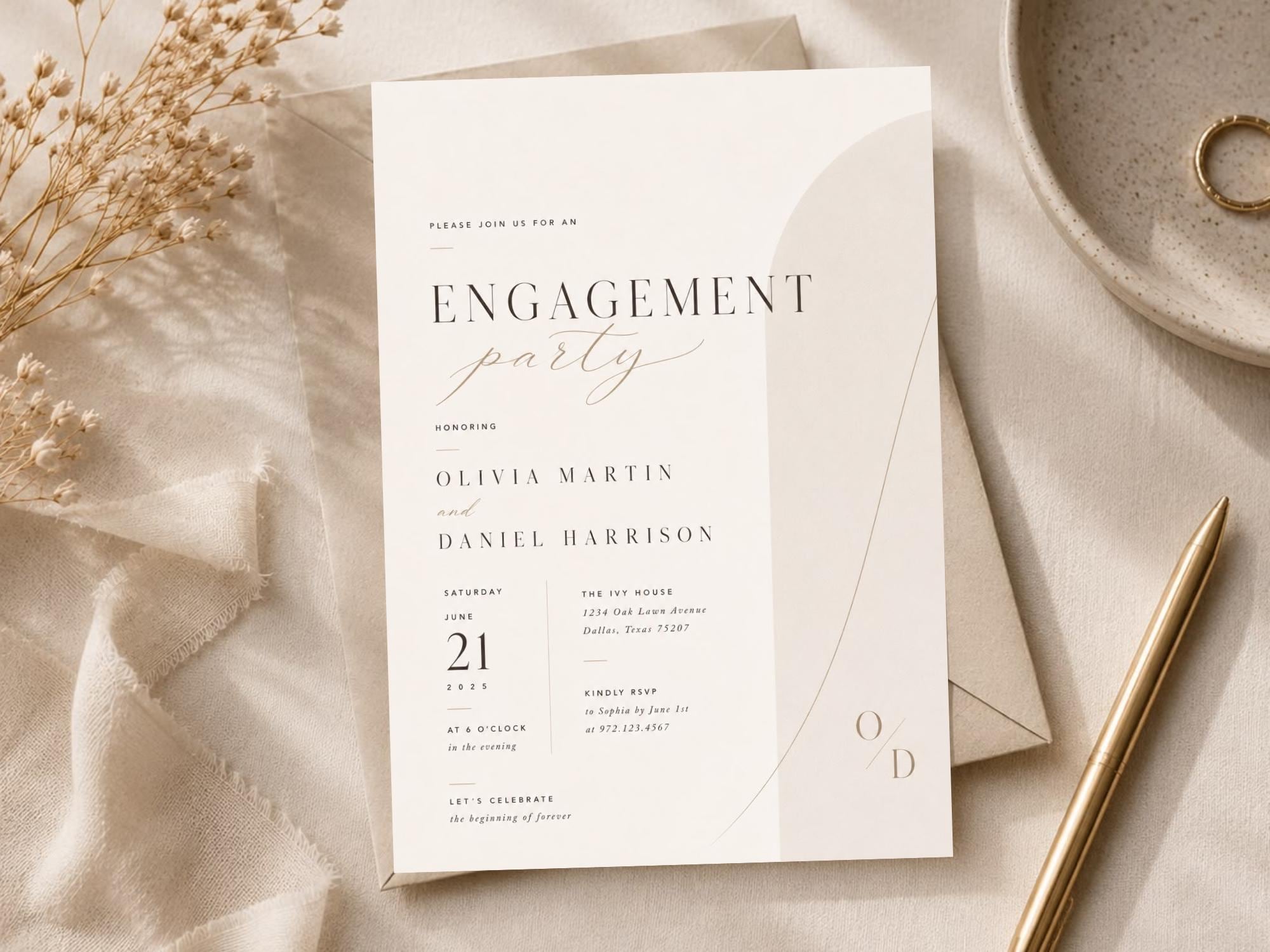 Engagement Party Invitation Template preview 3