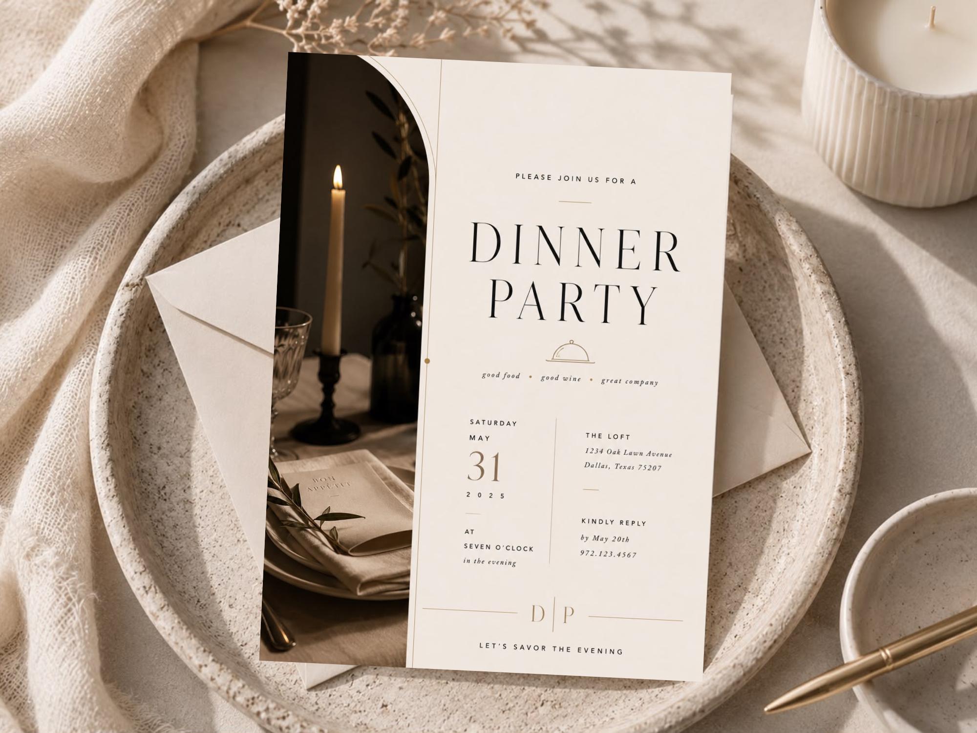 Dinner Party Invitation Template preview 2