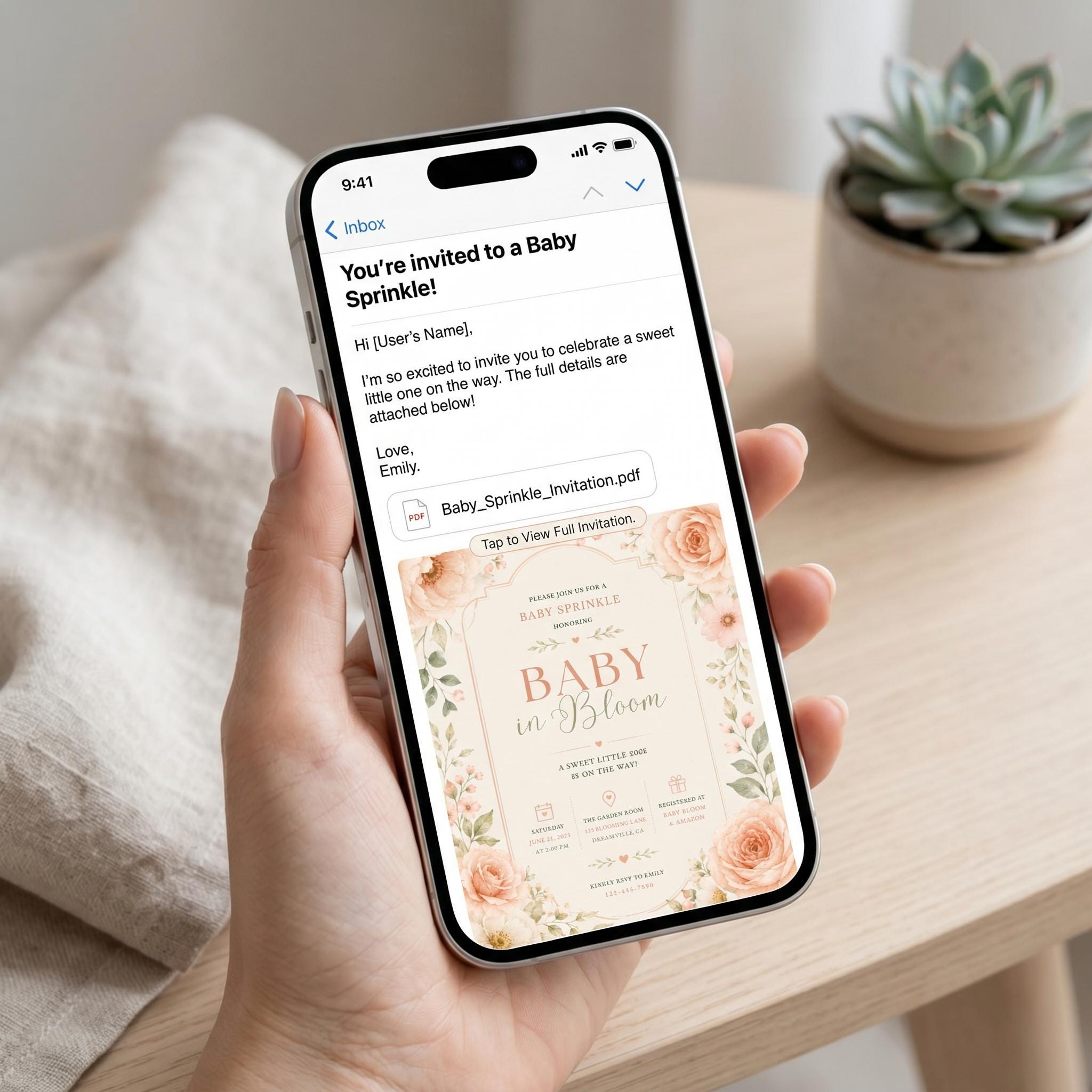 Baby Sprinkle Invitation Canva Template – printable template preview 2