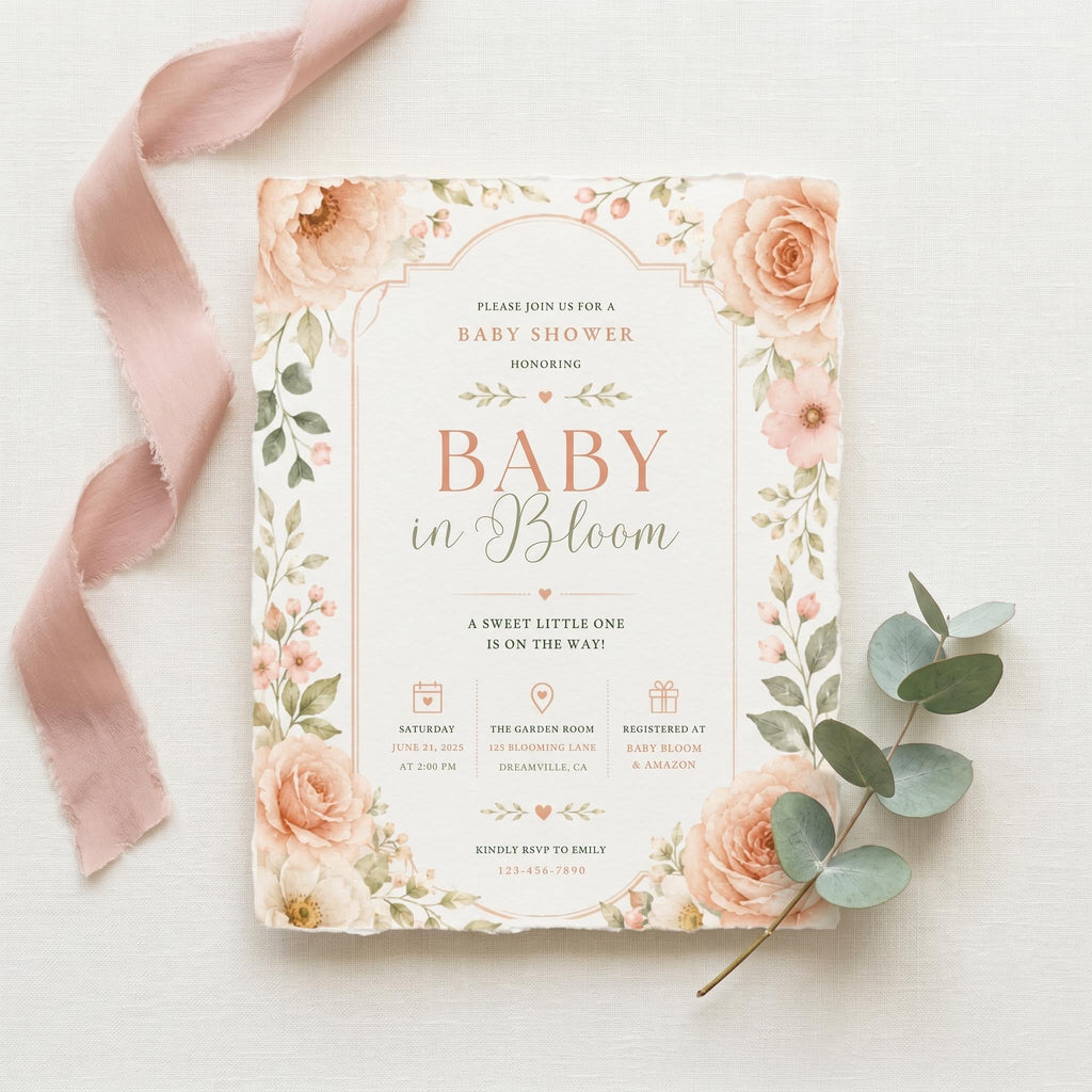 Baby Sprinkle Invitation Canva Template – printable template preview 6