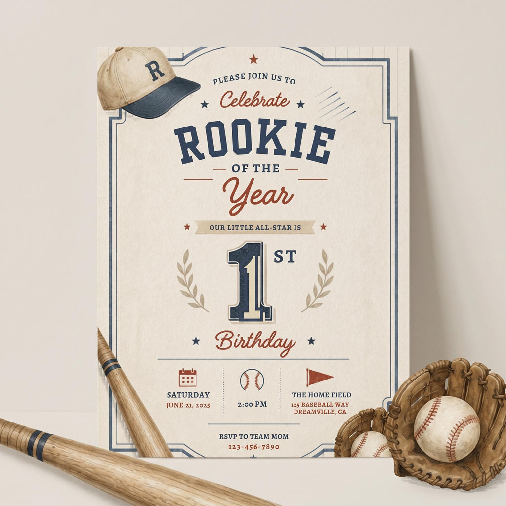 Rookie Of The Year Birthday Invitation Boy – printable template preview 5