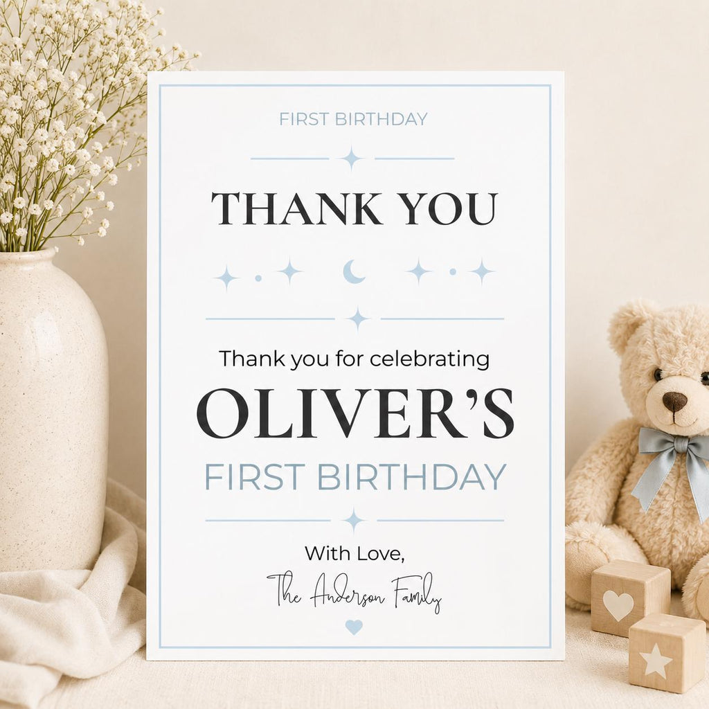 First Birthday Thank You Card preview 3